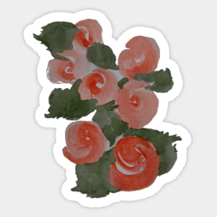 Watercolor Rose Pattern Sticker